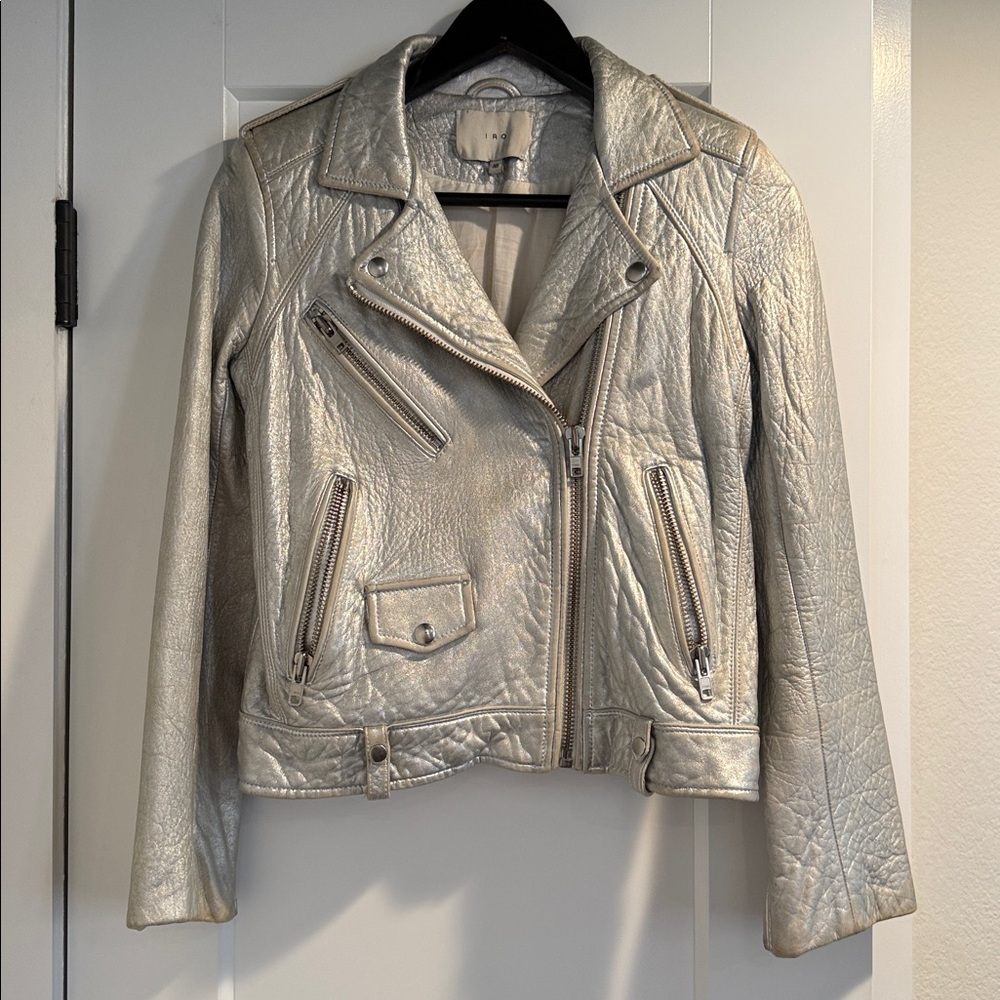 IRO Metallic Leather Jacket